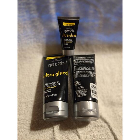 Other - Got2B Ultra Glued Invincible Styling Gel 2 - 6 oz tubes + 1 Travel 1.25 oz tube